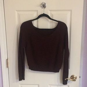 Maroon Forever 21 Cropped Oversized Sweater
